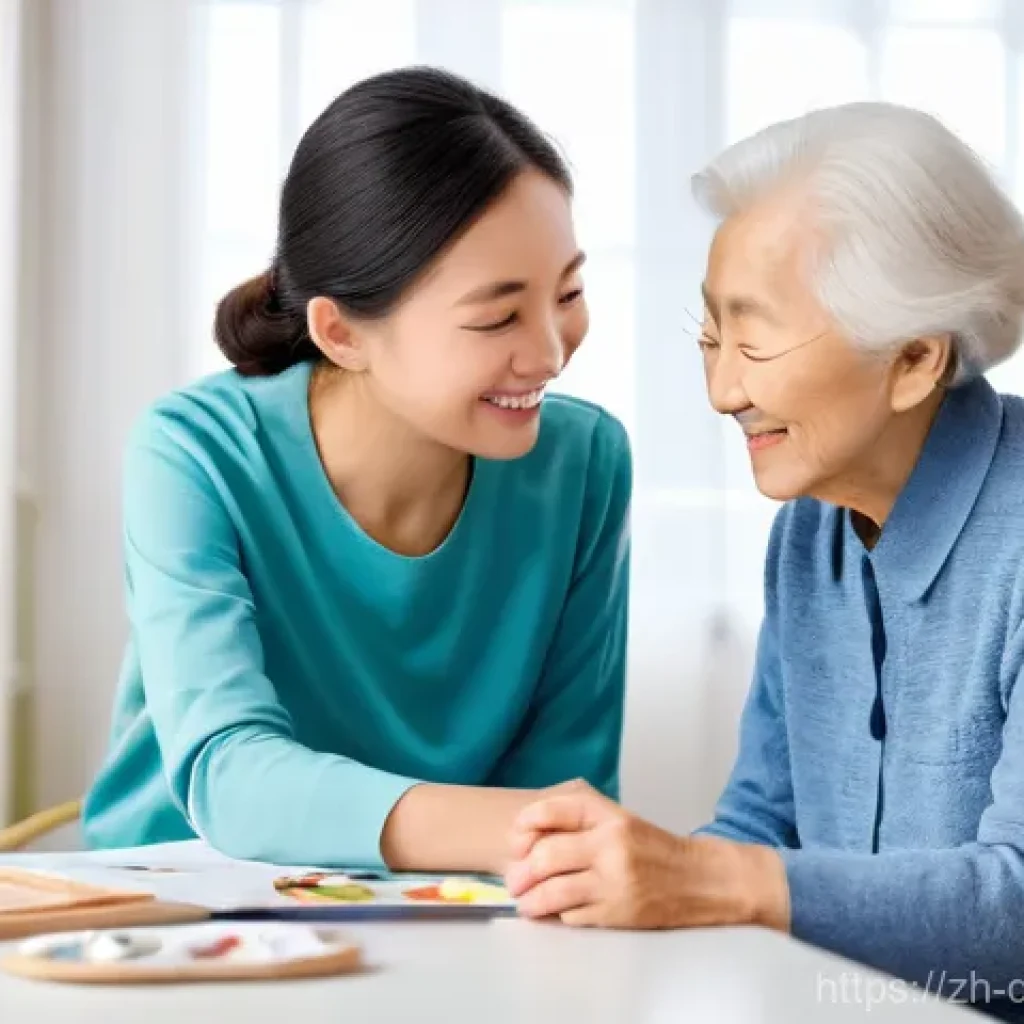 치매관리사 환자 맞춤형 케어 사례 - **Prompt 1: Professional Caregiver and Elderly Patient Engagement**
"A professional female careg...