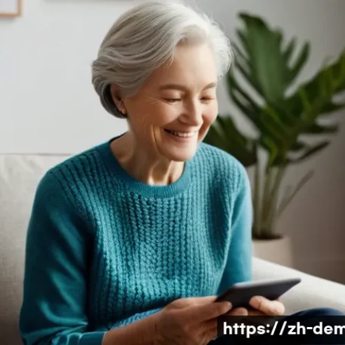 치매관리사 실무 기술 트렌드 - **Prompt:** A serene indoor scene featuring an elderly woman in her late 70s, dressed in a comfortab...