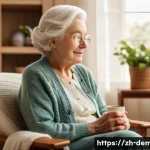 치매관리사 사례별 기록 노하우 - **Prompt:** A heartwarming indoor scene. An elderly woman, around 85 years old, with soft white hair...