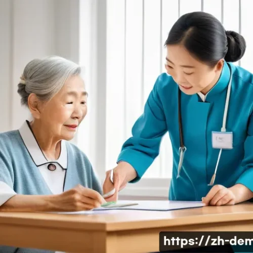 치매관리사 주요 업무와 역할 - A compassionate dementia care manager conducting a multidimensional cognitive assessment with an eld...
